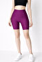 سروال قصير نسائي من قماش إنترلوك عالي الخصر مقاس كبير T يبرز انحناءات الجسم Biker Short Leggings - 4