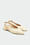 Onic Ecru Buckle Detail Women's Flat Ballet Flats - 3