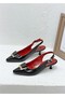26104819Y Front Buckle Detail Genuine De Leather Rkasi Open 5cm İnc Stiletto Heel Ti̇letto Shoes Women