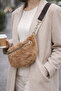 Plush Crisscross Straps Women's Bag / Chain Detail / Adjustable Handle / Lined - 5
