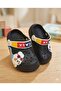 Black Color Carrot Rabbit Figure Non-Slip Sandals Cross Slipper , Closed Front Children's Slipper