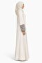 Fleur 2-in-1 Buttoned Open Abaya with Central Floral Embroidery & Matching Hijab - 3