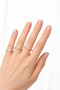 Gold Color Solitaire Look Zircon Stone Adjustable Steel Ring - 2