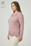 Women's Powder Star Patterned Stoned Slit Lycra Mother Combed Cotton Blouse - 2