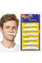 6-Piece Adhesive White Party Mustache Set – Different Models