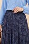 Mixed Pattern Elastic Waist Asymmetrical Cut Lined Tulle Skirt - Dark Blue - 4