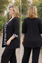 Plus Size Office Chic Black Patterned Long Tunic - 6