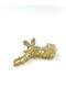 Gold Color Rose Design Latch Buckle with Stone and Pearl Detail - 4