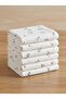 7-Pack 100% Cotton Muslin Baby Mouth Wipes – Floral Print , Gift Set in Box - 4