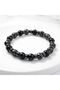 Snowflake Obsidian Hematite Men's Natural Stone Bracelet Black Snowflake Stone - 2