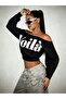 Women's Voila Printed Cropped Boat Neck Sweatshirt - 4