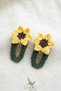 Set of 2 Hand Knitted Sunflower Daisy Figured Snap Buckles - Yellow Daisy Sunflower Knitted Buckle - 3