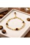 Cube Cut Tiger's Eye Stone Steel Bracelet – Natural Stone Unisex Bracelet - 4