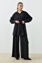 Zippered Modal Sweatshirt Set Black - 2