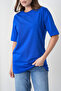 Acacia Women's 100% Cotton Cobalt Blue Basic Round Neck T-Shirt - 6