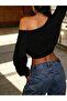 Women's Voila Printed Cropped Boat Neck Sweatshirt - 5