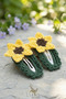 Set of 2 Hand Knitted Sunflower Daisy Figured Snap Buckles - Yellow Daisy Sunflower Knitted Buckle - 4