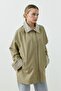Duovera Short Trench Coat Green-Beige - 3