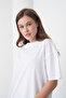 Acacia Women's 100% Cotton White Basic Round Neck T-Shirt - 4