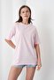 Acacia Women's 100% Cotton Pink Basic Round Neck T-Shirt - 2