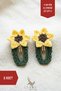 Set of 2 Hand Knitted Sunflower Daisy Figured Snap Buckles - Yellow Daisy Sunflower Knitted Buckle - 2