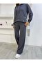 Modal Textured Snap Fastener Detailed Hoodie Set - 3