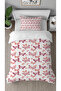 Butterfly Pink Patterned Specially Designed in Digital Print Pieces Bed Sheet Sız Single Stylish Duvet Cover Set