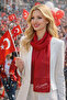 Ataturk Signed Stone Embellished Long Red Scarf 125X25 cm - 2