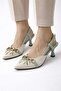 Deni Linen Stylish Open-Back Shoes 6.5 cm