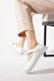 Poltes Velcro Gel Sole Genuine Leather Women's Shoes White Skin