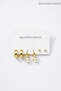Women's Steel 3-Piece Earring Set Does Not Fade - 3