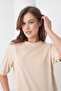 Women's Beige-Black Cotton Pack Crew Neck Sweater Pocketed Jogger Pants Top and Bottom Set - 7