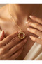316L Steel Gold Baguette Stone Infinity Loop Necklace - Tarnish Resistant Hypoallergenic - 4
