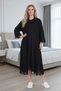 New Season Black Linen Eyelet Embroidery Piece Summer 100% Cotton Short Sleeve Design Maternity Pajamas Nightgown Set - 6