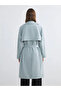 Lcw everyday blue Double-Breasted collar women's trench coat - 3