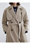 Xside brown Double-Breasted collar women's trench coat - 2