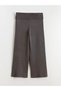 Lcw Kids Anthracite Elastic Waist Flared Leg Girls' Knitwear Leggings - 2