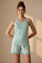 Women's Shorts Pajama Set Stretch Fabric Mint - 2