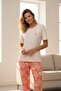 Women's Short Sleeve Stretch Fabric Pajama Set Orange