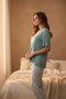 Women's Short Sleeve Stretch Fabric Pajama Set Mint - 3