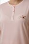 Women's Short Sleeve Stretch Fabric Plus Size Pajama Set Powder - 5