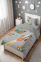 Gray Space Travel Patterned Single Baby Kids Bedding Set - 3