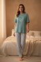 Women's Short Sleeve Stretch Fabric Pajama Set Mint - 2