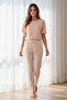 Women's Short Sleeve Stretch Fabric Pajama Set Powder - 6