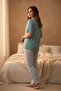 Women's Short Sleeve Stretch Fabric Pajama Set Mint - 6