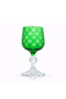 Emerald Green Star Patterned Crystal Footed Water Glass |   Premium Cocktail & Coffee Sidekick - 3