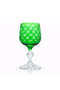 Emerald Green Star Patterned Crystal Footed Water Glass |   Premium Cocktail & Coffee Sidekick - 2