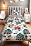 Strong Trucks Patterned Single Baby Kids Bedding Set
