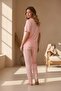 Women's Short Sleeve Stretch Fabric Pajama Set Salmon - 2