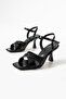 Black Square Toe Pack Women's Heeled Shoes